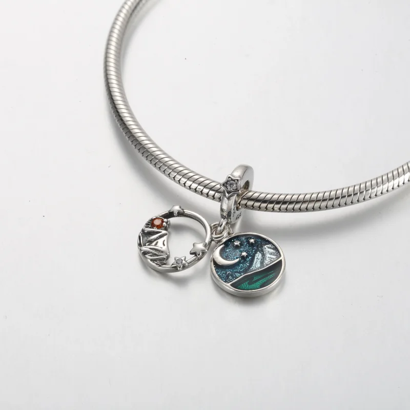 (image for) Pandora Camping Night Sky Double Dangle Charm - 791686C01 - View 4