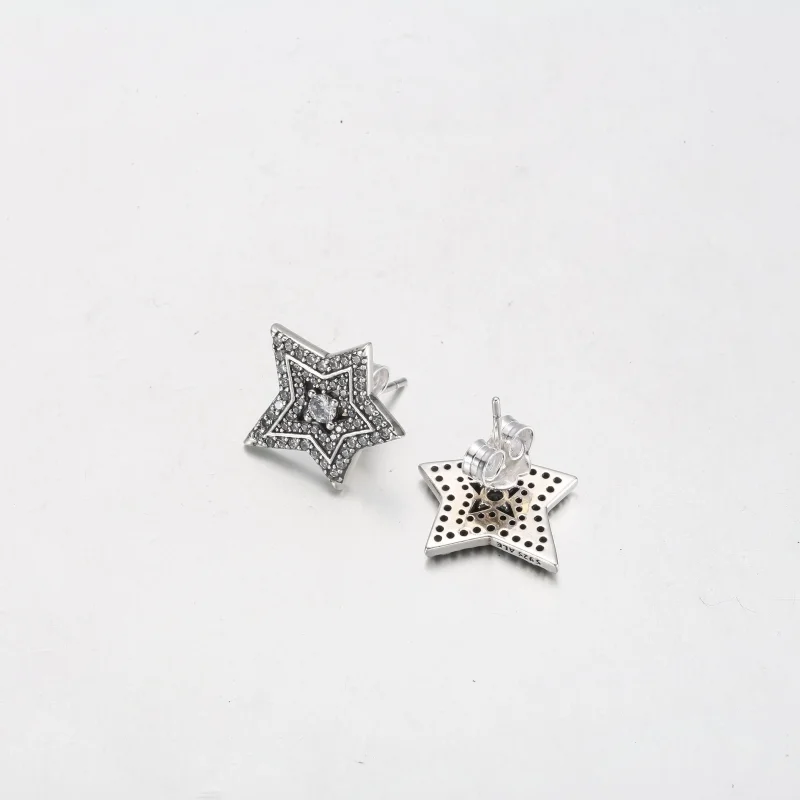(image for) Pandora Celestial Asymmetric Star Stud Earrings - 292415C01 - View 4