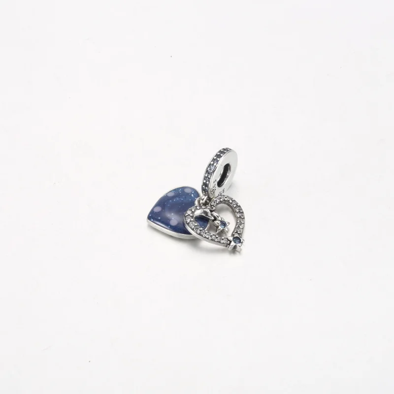 (image for) Pandora Celestial Shooting Star Heart Double Dangle Charm - 792356C01 - View 2