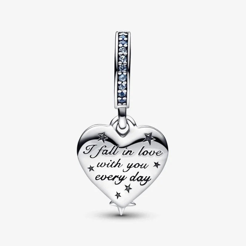 (image for) Pandora Celestial Shooting Star Heart Double Dangle Charm - 792356C01 - View 5