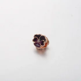 Pandora Deep Purple Pansy Flower Charm - 780777C01 Pandora Deep Purple Pansy Flower Charm - 780777C01