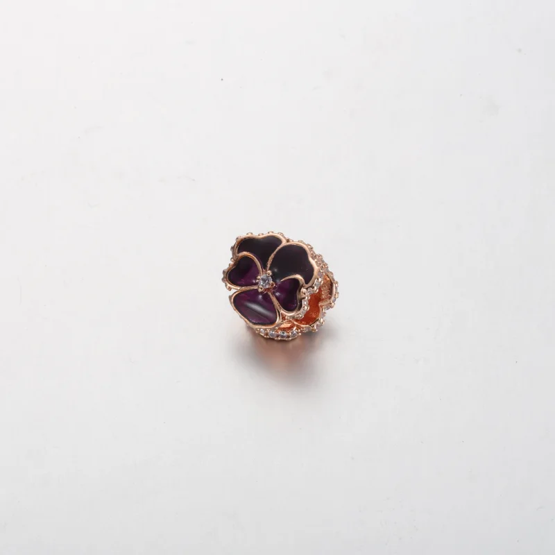 (image for) Pandora Deep Purple Pansy Flower Charm - 780777C01 - View 2