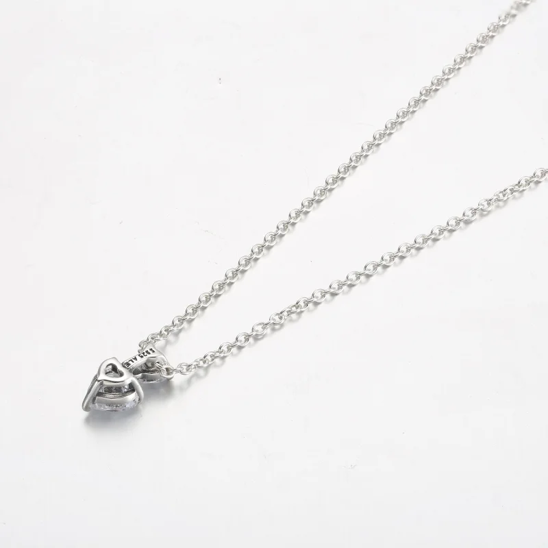 (image for) Pandora Double Heart Pendant Sparkling Collier Necklace - 391229C01 - View 3