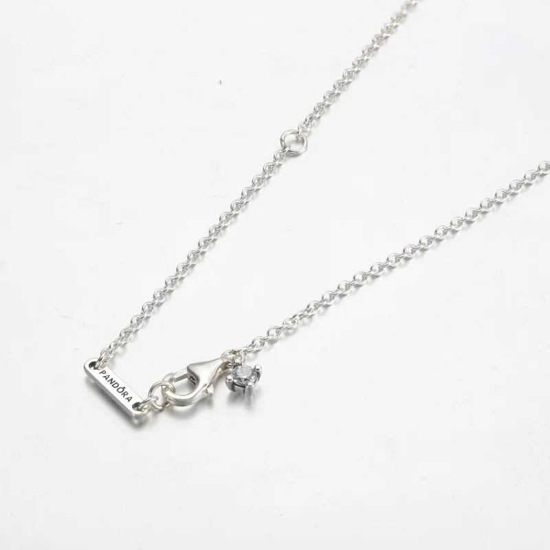 (image for) Pandora Double Heart Pendant Sparkling Collier Necklace - 391229C01 - View 4