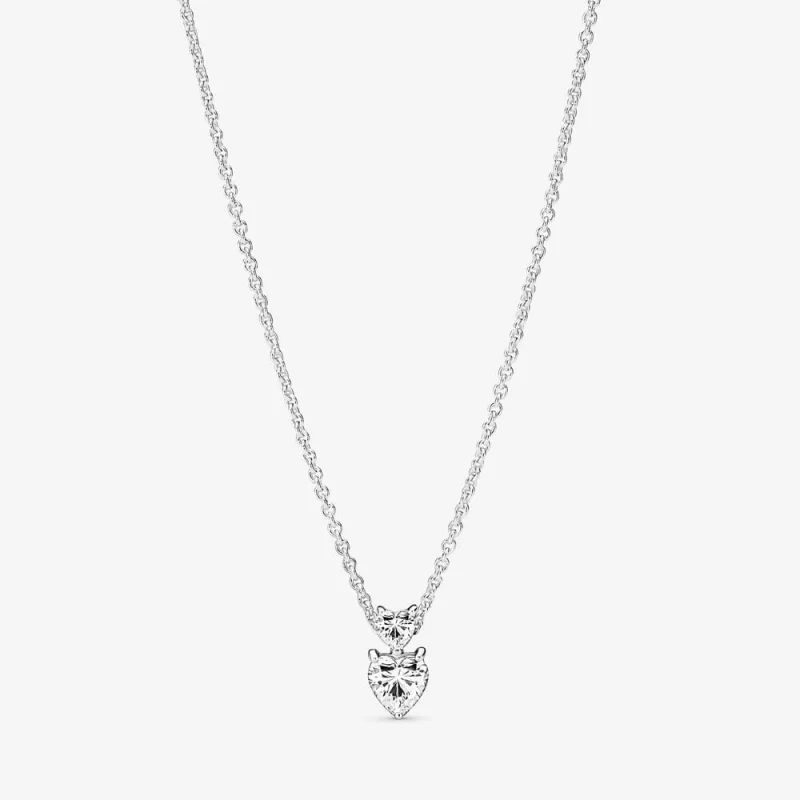 (image for) Pandora Double Heart Pendant Sparkling Collier Necklace - 391229C01 - Product Image
