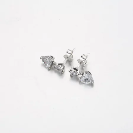 Pandora Double Heart Sparkling Stud Earrings - 291199C01