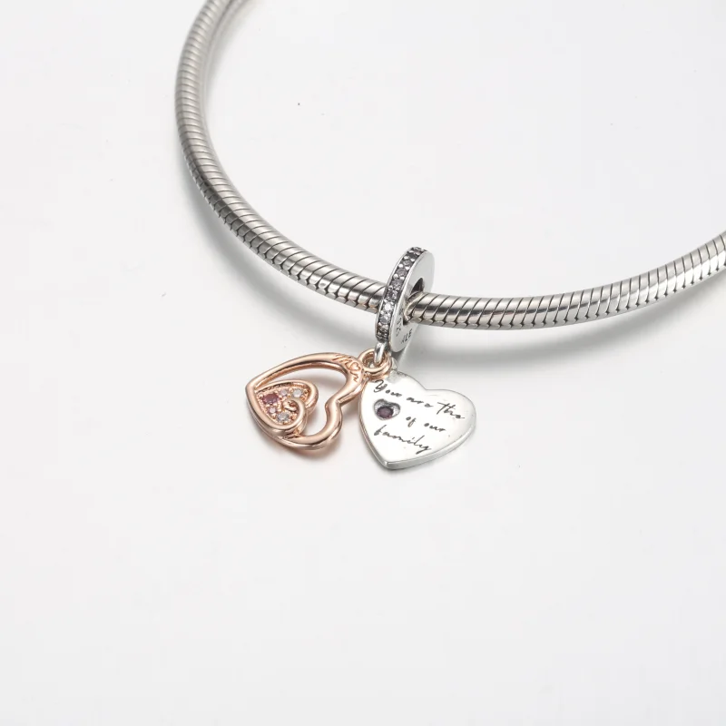 (image for) Pandora Entwined Infinite Hearts Double Dangle Charm - 781020C01 - View 4