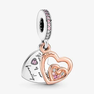Pandora Entwined Infinite Hearts Double Dangle Charm - 781020C01 (image for) Pandora Entwined Infinite Hearts Double Dangle Charm - 781020C01