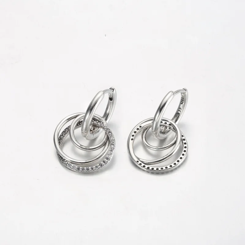 (image for) Pandora Family Always Encircled Hoop Earrings - 291156C01 - View 3