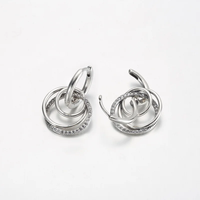 (image for) Pandora Family Always Encircled Hoop Earrings - 291156C01 - View 4