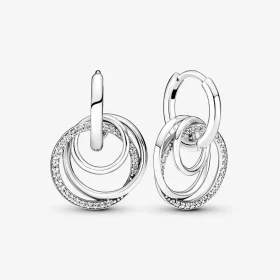 Pandora Family Always Encircled Hoop Earrings - 291156C01 Pandora Family Always Encircled Hoop Earrings - 291156C01