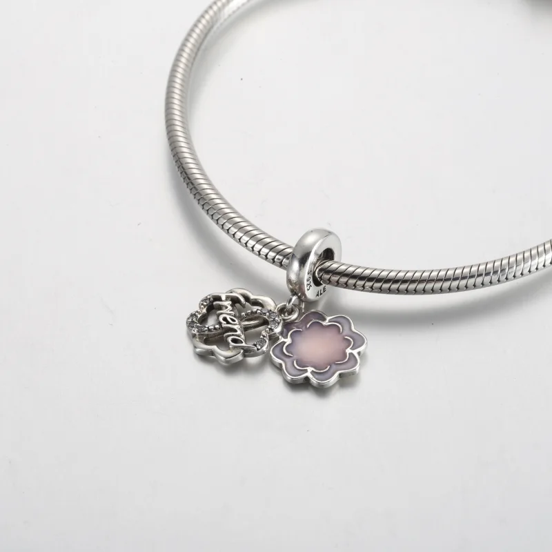 (image for) Pandora Four-leaf Clover Friendship Double Dangle Charm - 792245C01 - View 4