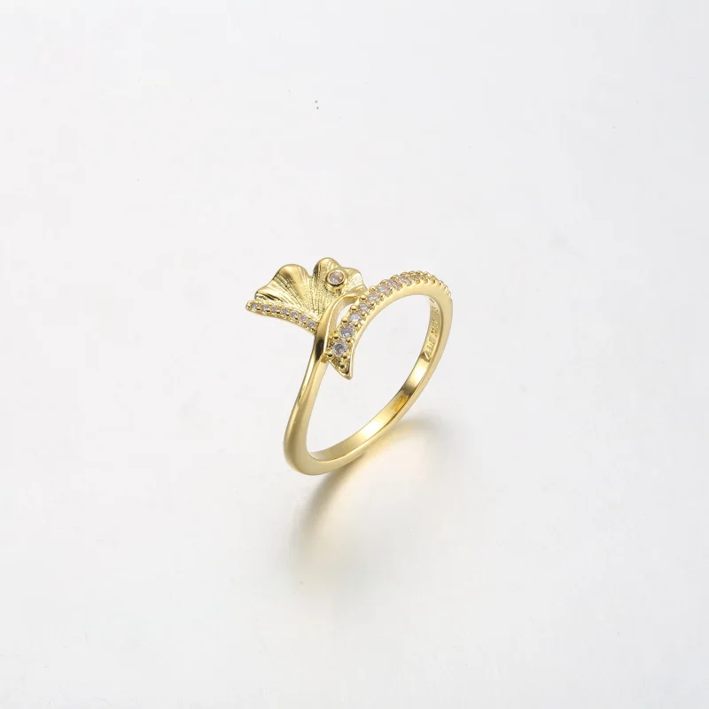 (image for) Pandora Ginkgo 14k gold-plated ring - 162444C01 - View 2