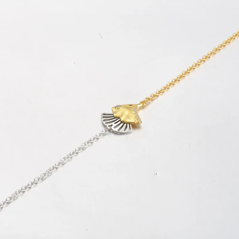 (image for) Pandora Ginkgo sterling silver and 14k gold-plated chain bracelet - 562427C01 - View 3