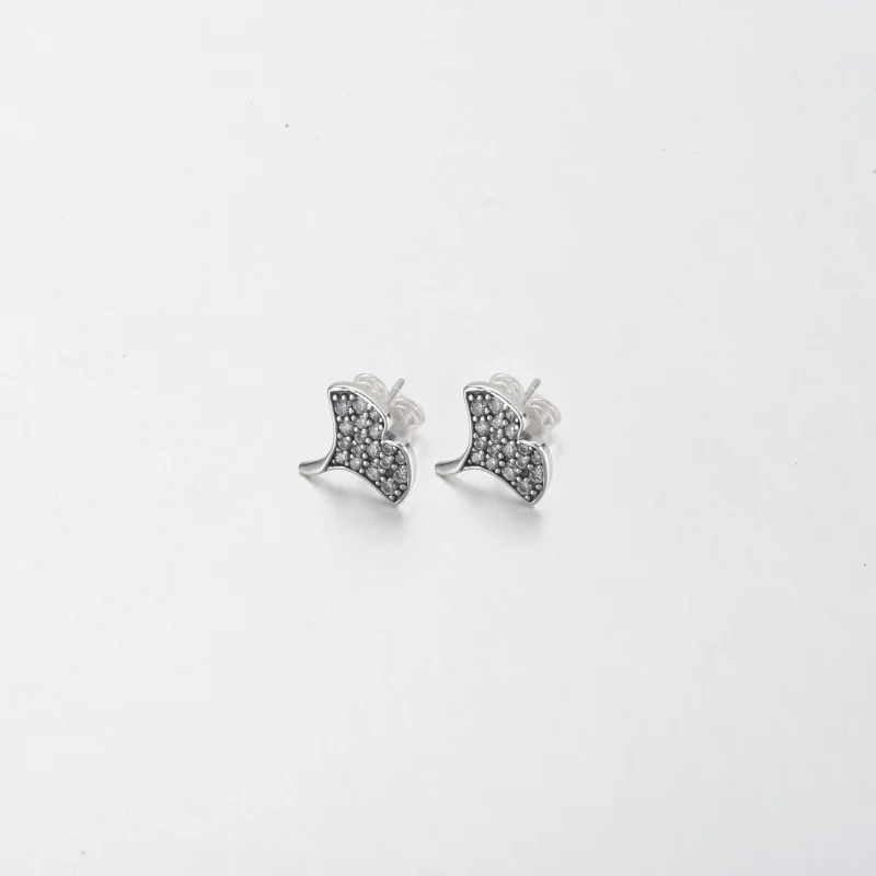 (image for) Pandora Ginkgo sterling silver stud earrings - 292439C01 - View 2