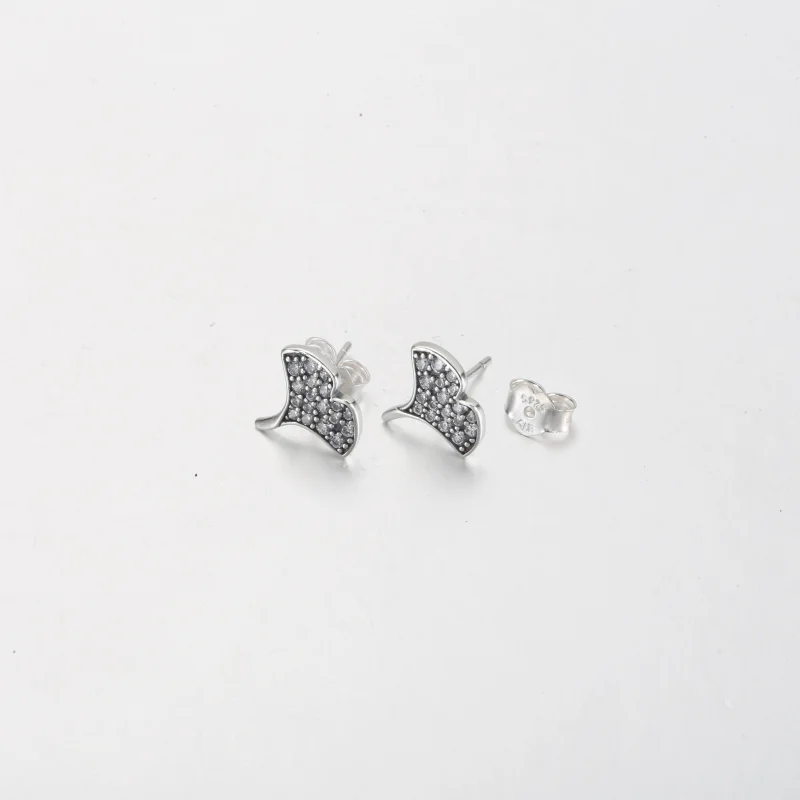 (image for) Pandora Ginkgo sterling silver stud earrings - 292439C01 - View 5