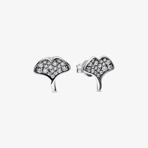 (image for) Pandora Ginkgo sterling silver stud earrings - 292439C01