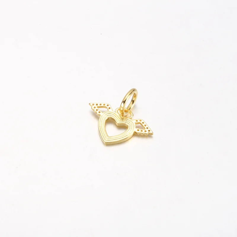 (image for) Pandora Heart & Angel Wings Dangle Charm - 752362C01 - View 2