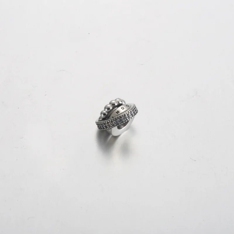 (image for) Pandora Logo, Pavé & Beads Charm - 792317C01 - View 2
