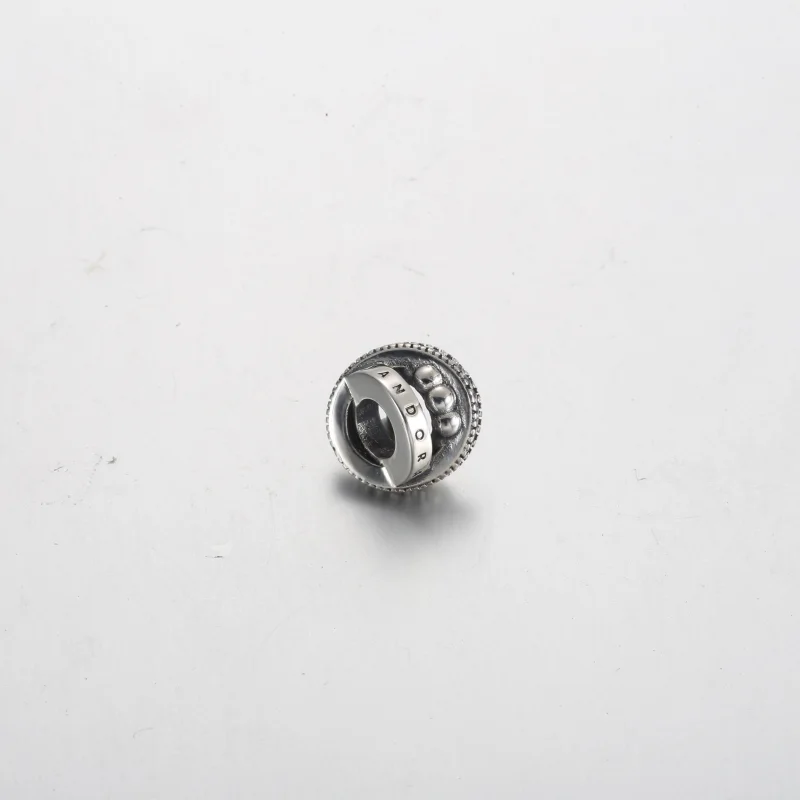 (image for) Pandora Logo, Pavé & Beads Charm - 792317C01 - View 3