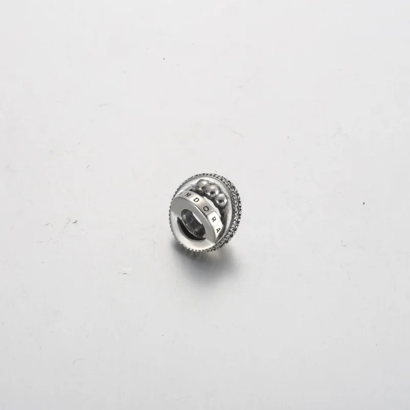 (image for) Pandora Logo, Pavé & Beads Charm - 792317C01 - View 4