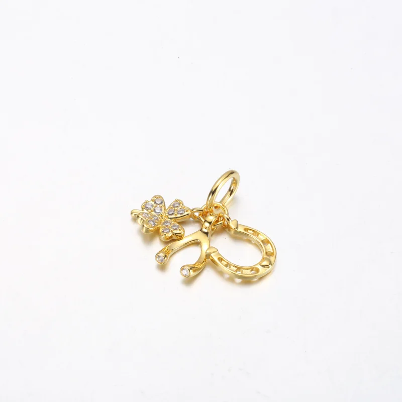 (image for) Pandora Lucky Clover, Wishbone & Horseshoe Dangle Charm - 752337c01 - View 2