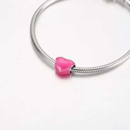 Pandora Metallic Pink Heart Charm - 799291C03