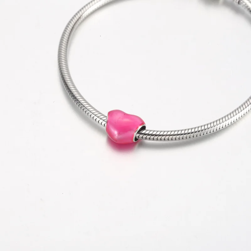 (image for) Pandora Metallic Pink Heart Charm - 799291C03 - View 5