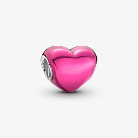 Pandora Metallic Pink Heart Charm - 799291C03