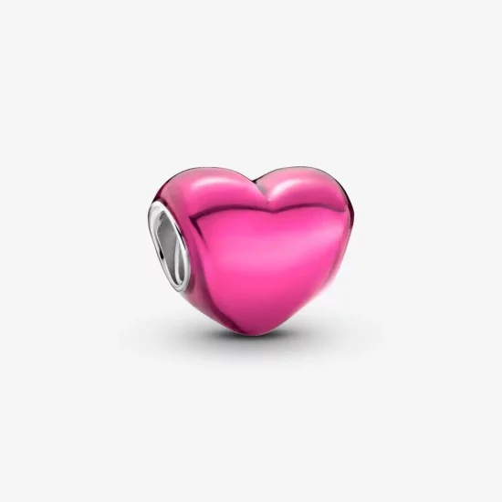 Pandora Metallic Pink Heart Charm - 799291C03