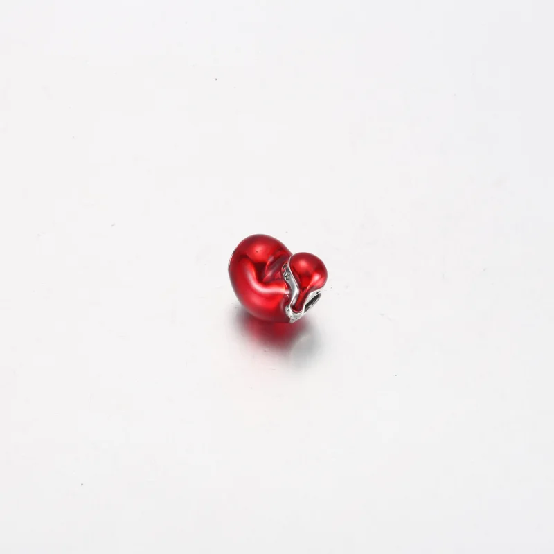 (image for) Pandora Metallic Red Christmas Heart Charm - 792336C01 - View 3