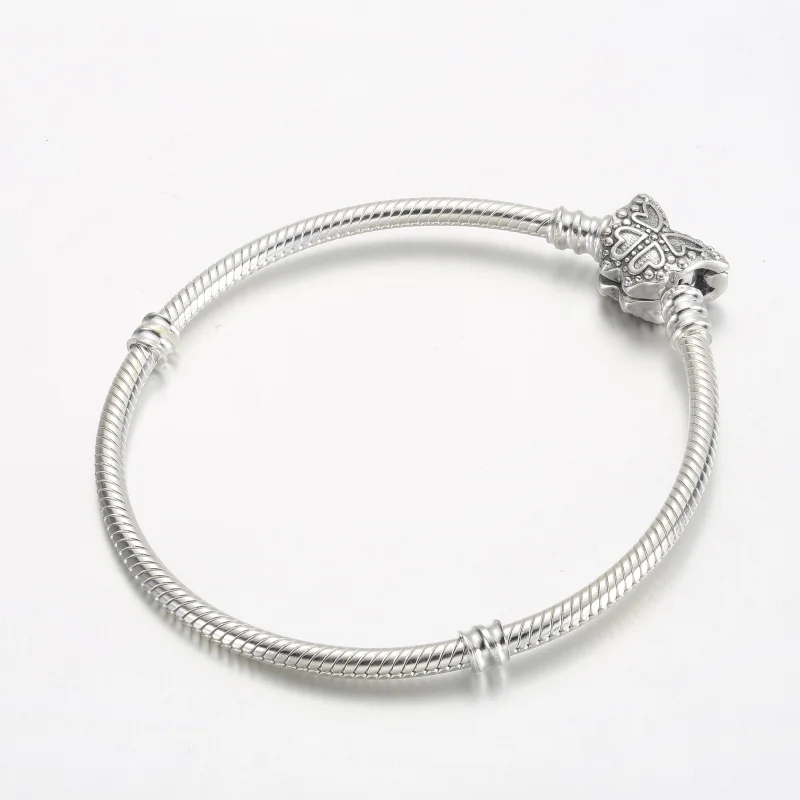 (image for) Pandora Moments Butterfly Clasp Snake Chain Bracelet - 590782C01 - View 2