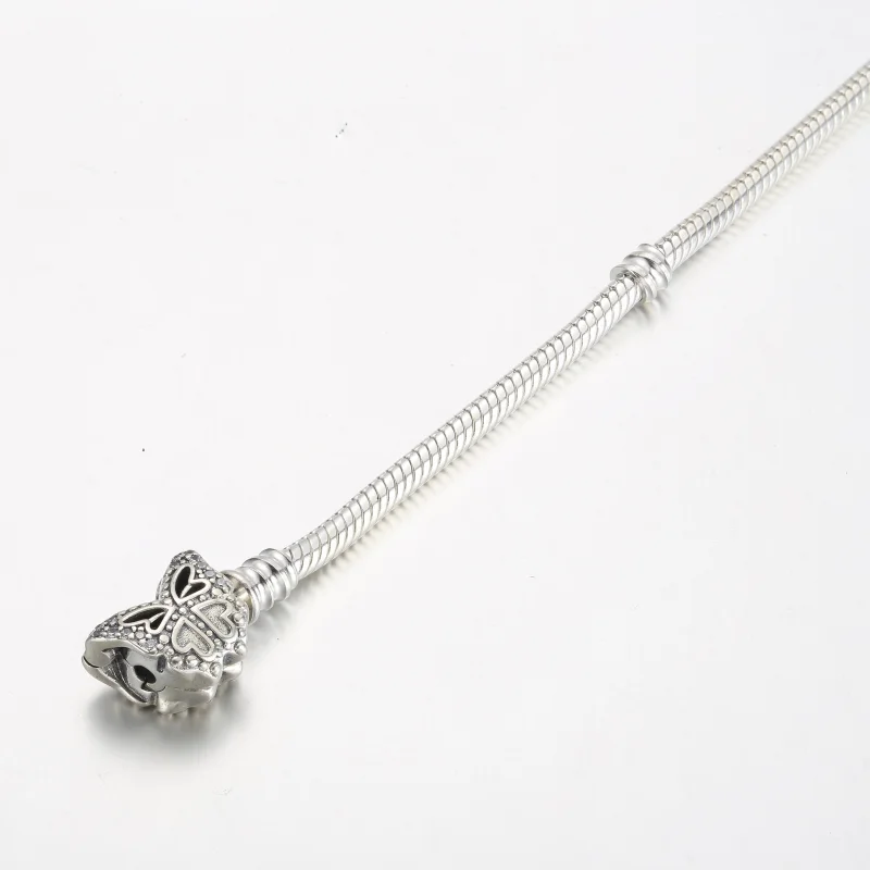 (image for) Pandora Moments Butterfly Clasp Snake Chain Bracelet - 590782C01 - View 4