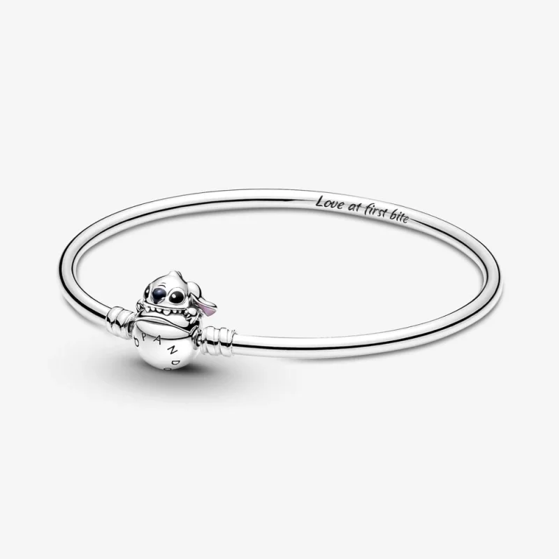 (image for) Pandora Moments Disney Stitch Biting Clasp Bangle - 591683C01 - Product Image