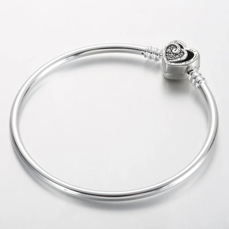 (image for) Pandora Moments Entwined Infinite Hearts Clasp Bangle - 591064C01 - View 2