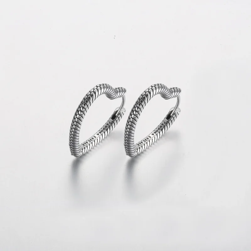 (image for) Pandora Moments Heart Charm Hoop Earrings - 292236C00 - View 2