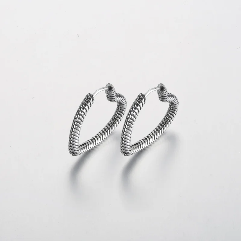 (image for) Pandora Moments Heart Charm Hoop Earrings - 292236C00 - View 3