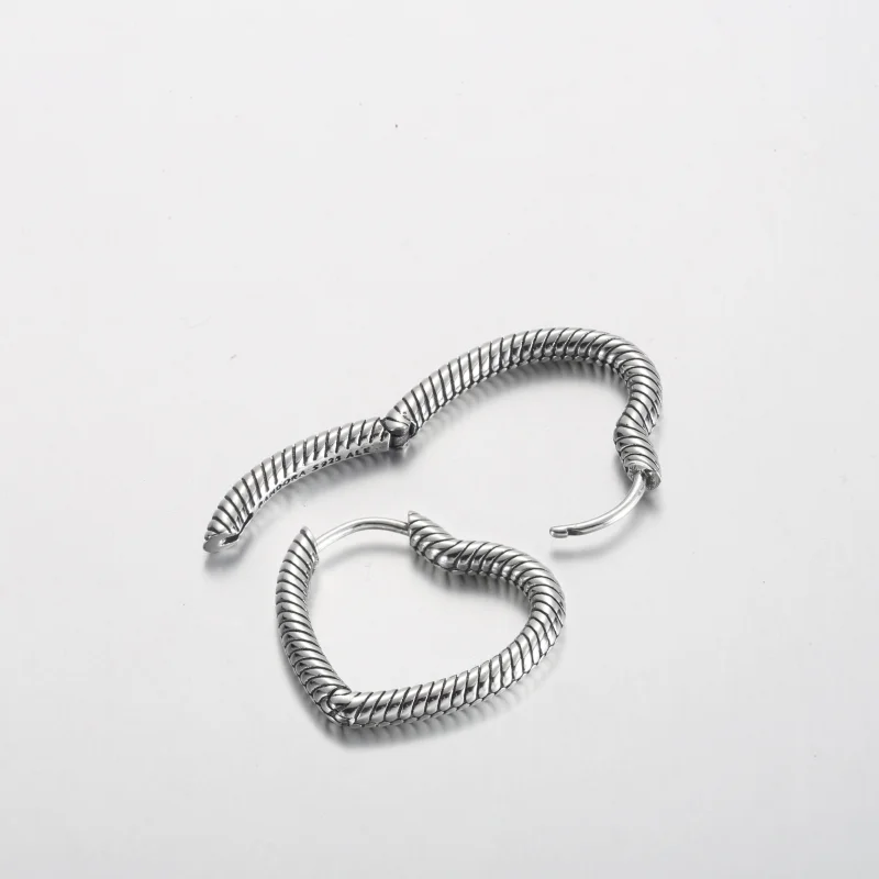 (image for) Pandora Moments Heart Charm Hoop Earrings - 292236C00 - View 5