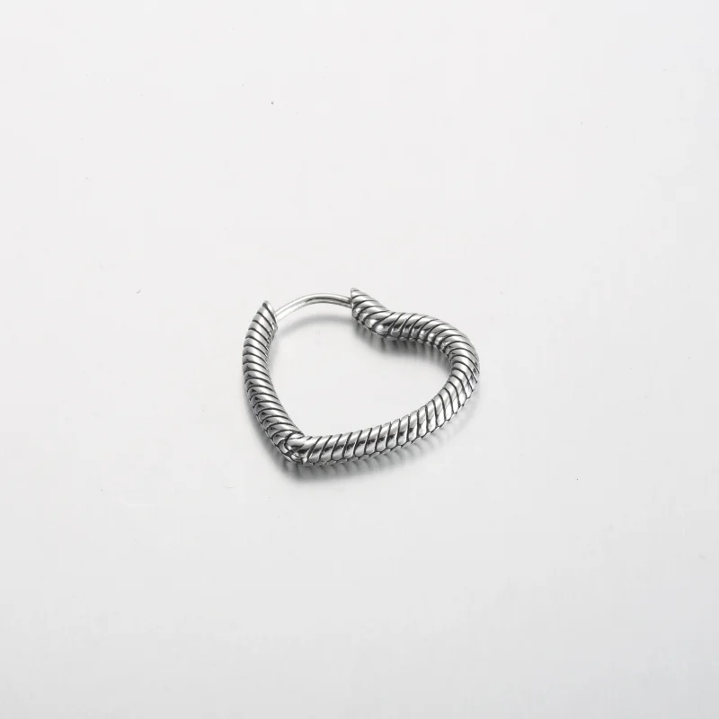 (image for) Pandora Moments Heart Charm Hoop Earrings - 292236C00 - View 6