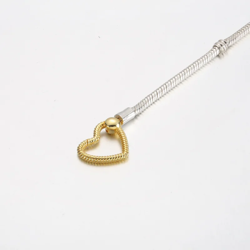 (image for) Pandora Moments Heart Closure Snake Chain Bracelet - 569539C00 - View 3