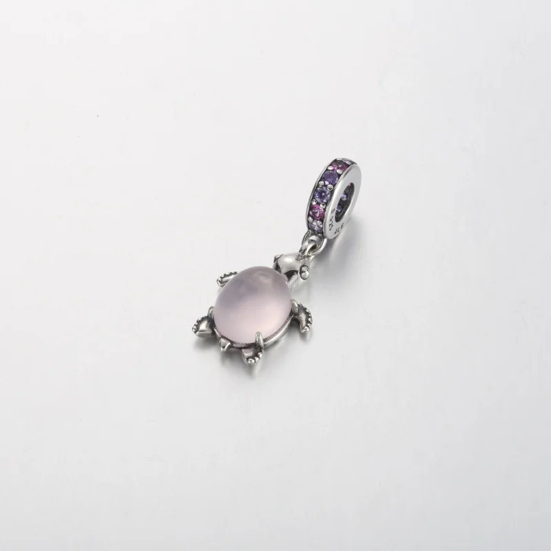 (image for) Pandora Murano Glass Pink Sea Turtle Dangle Charm - 798939C02 - View 2