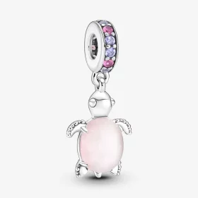 Pandora Murano Glass Pink Sea Turtle Dangle Charm - 798939C02 Pandora Murano Glass Pink Sea Turtle Dangle Charm - 798939C02