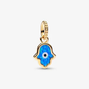 (image for) Pandora Opalescent Blue Hamsa Hand Dangle Charm - 762699C01