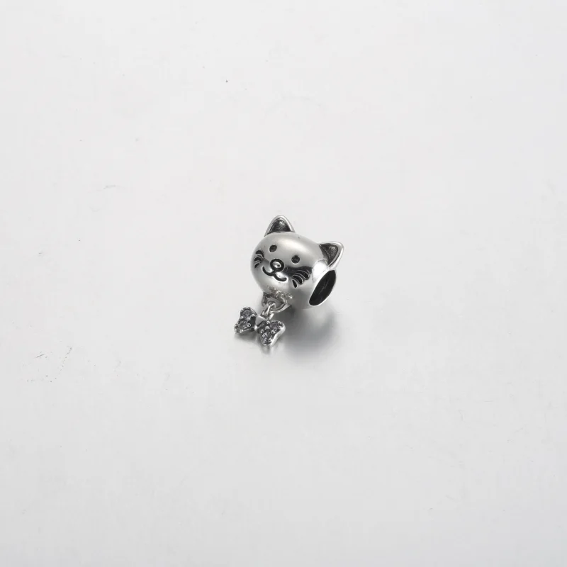 (image for) Pandora Pet Cat & Bow Charm - 792255C01 - View 2