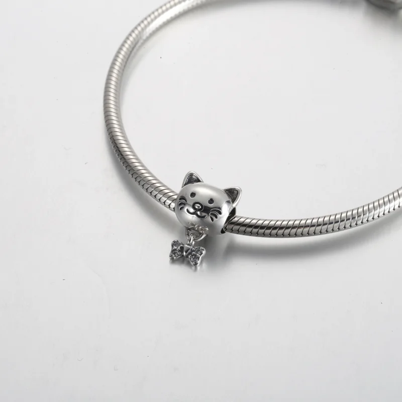 (image for) Pandora Pet Cat & Bow Charm - 792255C01 - View 5