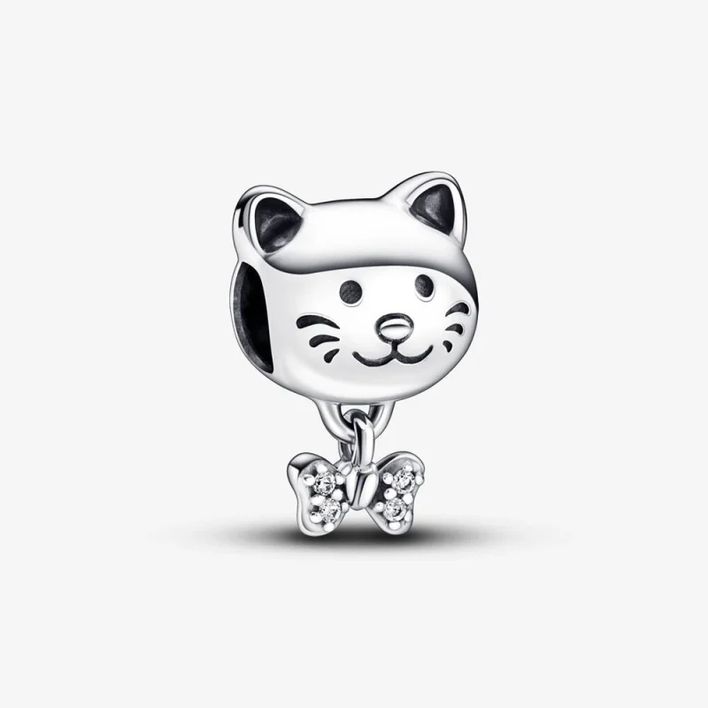 (image for) Pandora Pet Cat & Bow Charm - 792255C01 - Product Image