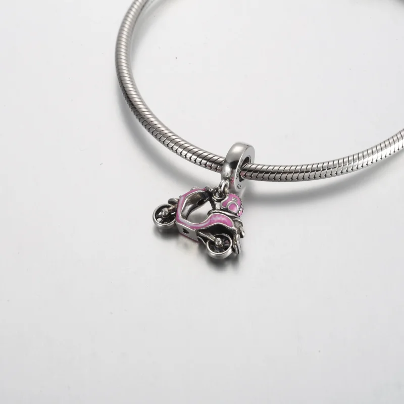 (image for) Pandora Pink Scooter Dangle Charm - 791057C01 - View 5