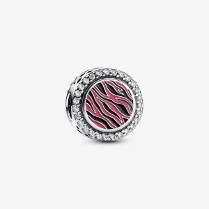 (image for) Pandora Pink Zebra print sterling silver charm - 792016CZ_E026