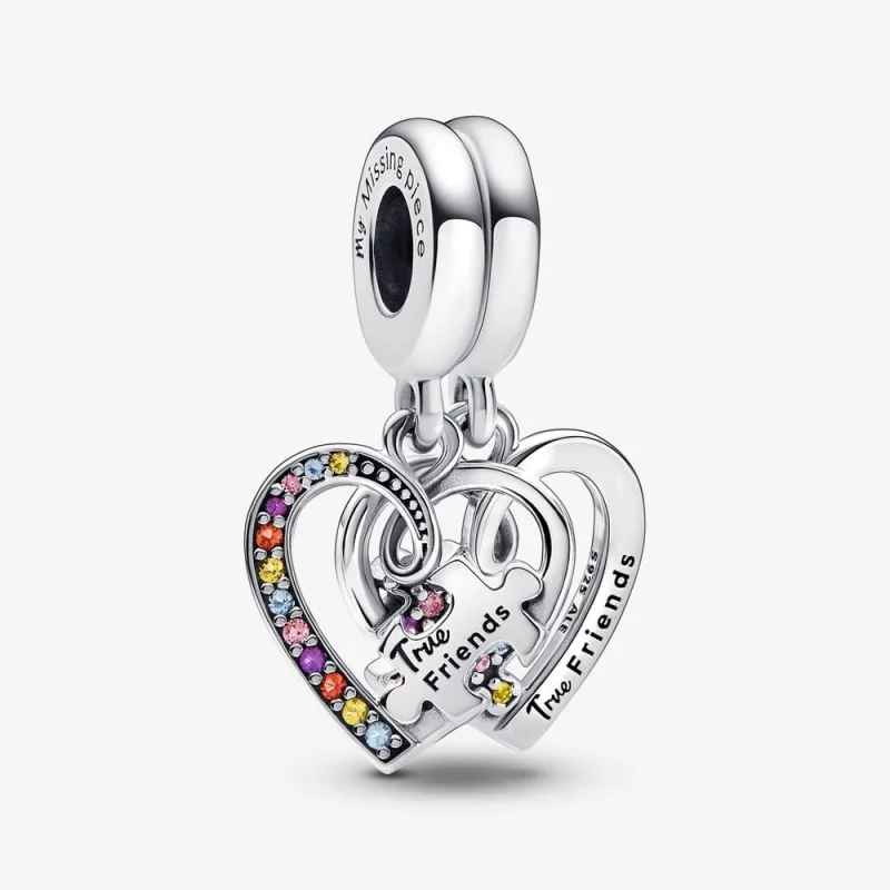 (image for) Pandora Puzzle Piece Hearts Splittable Friendship Dangle Charm - 792239C01 - Product Image