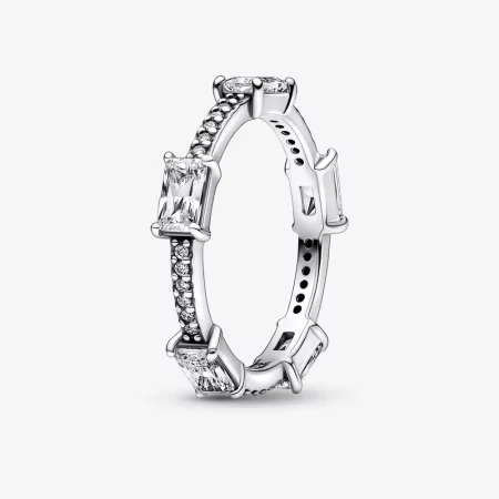 Pandora Rectangular Bars Sparkling Pavé Ring - 192397C01